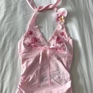 Vintage Pink Halter Top